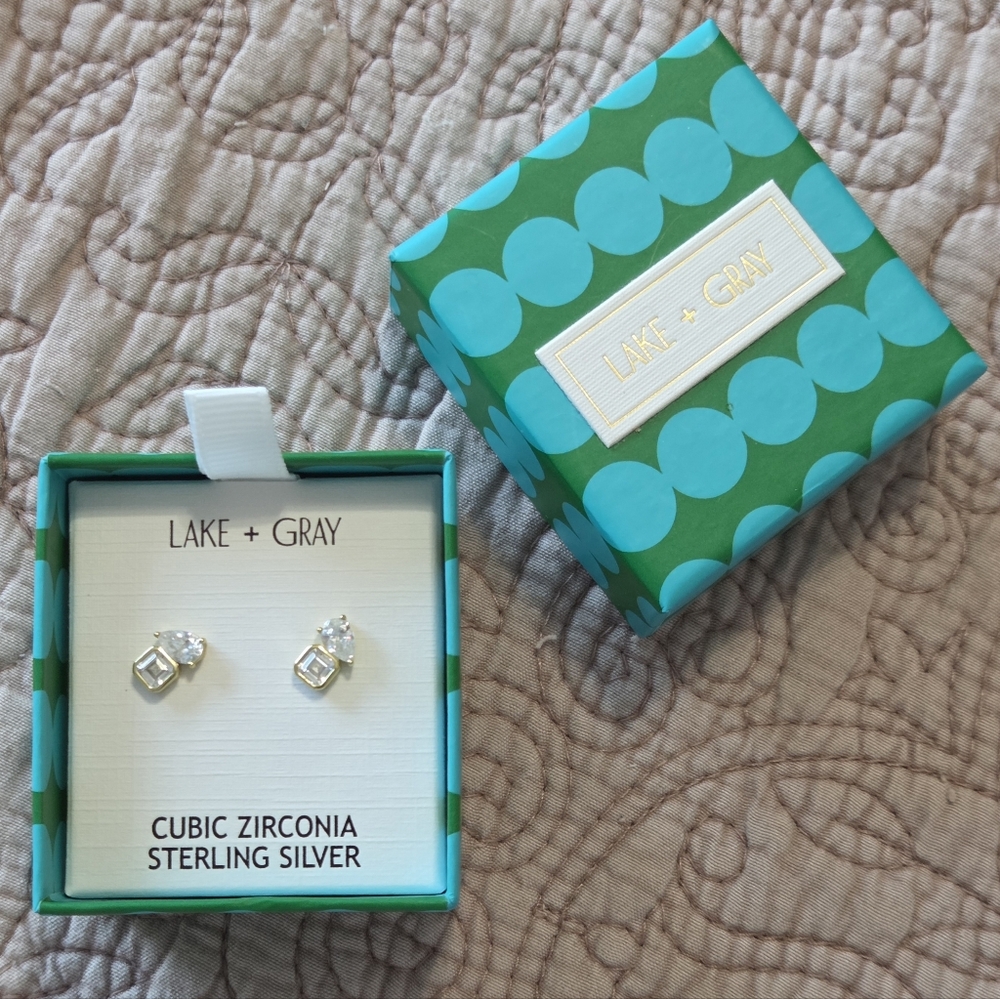 Lake + Gray Toi Et Moi Sterling Silver Cubic Zirconia Earrings